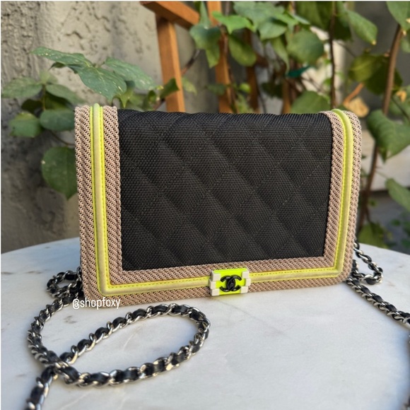Chanel Fluo Boy Nylon WOC Wallet on Chain Crossbody - Picture 1 of 12